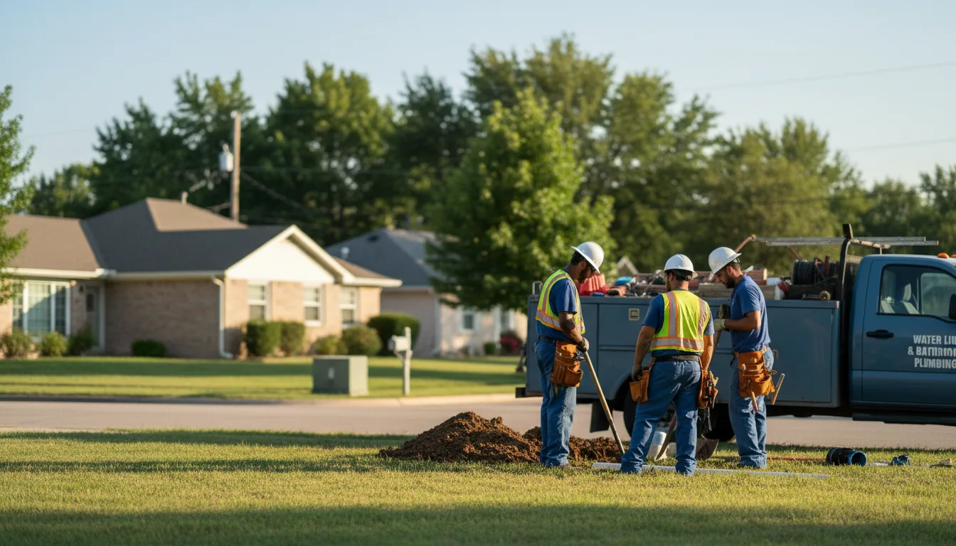 Residential water line and bathroom plumbing service in Attica, KS
